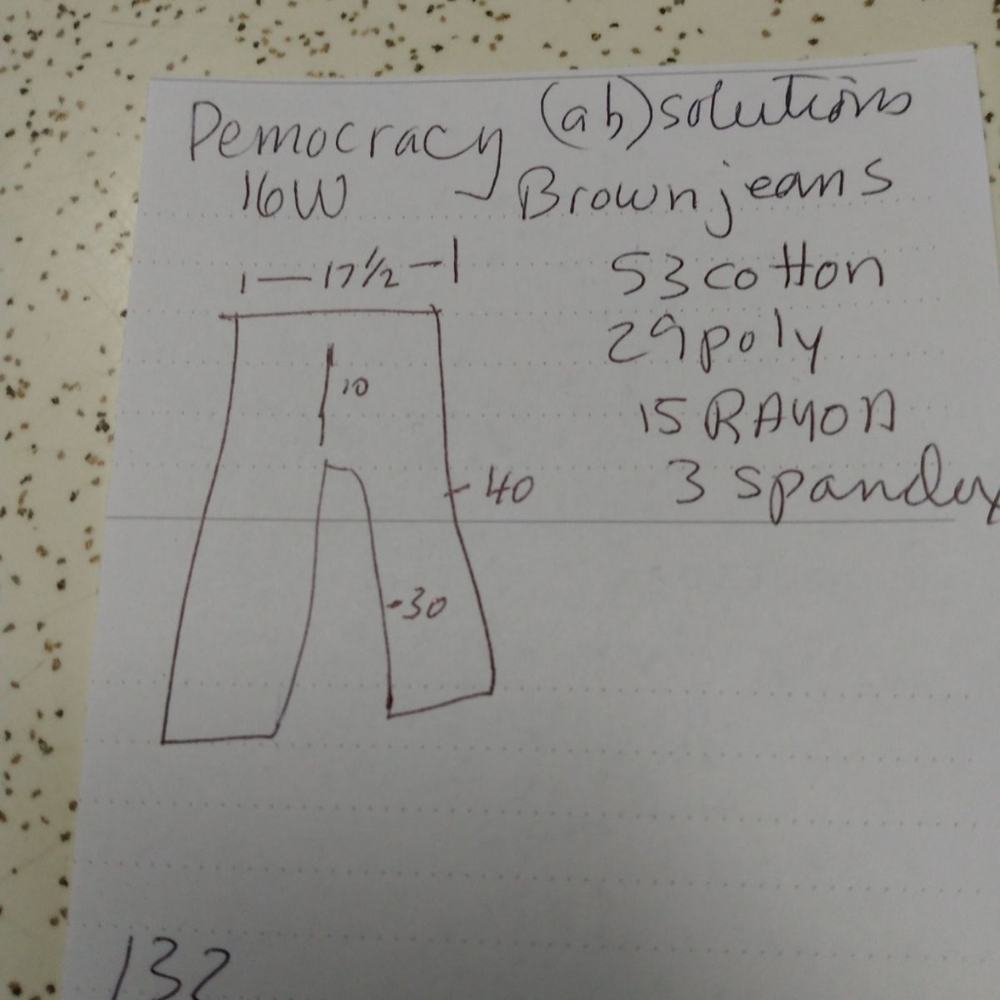 Democracy Absolution Brown Jeans 16w - image 4